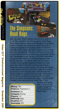 the simpsons road rage characters